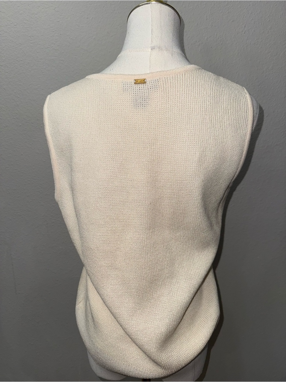 Vintage St. John Yellow Label Cream Knit Top & Sweater 2 Piece SET Knit in USA S - Picture 4 of 10